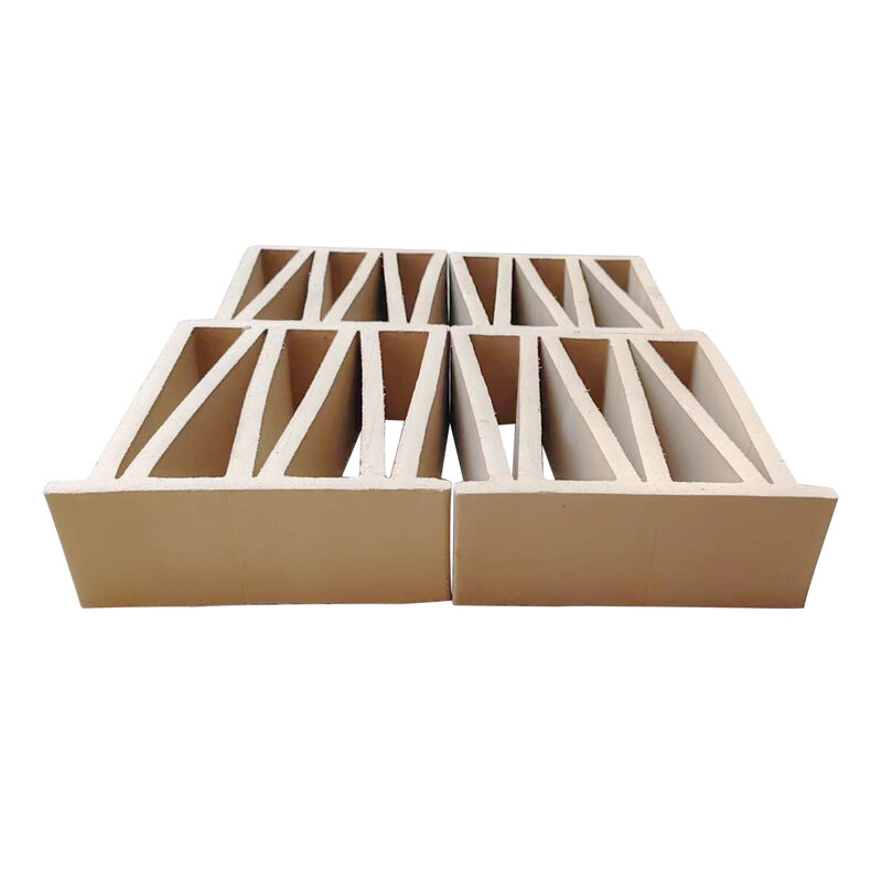 Vertical Slotted M Pattern Terracotta Breeze Blocks Architectural Linear Clay Louver Screen Bricks for Sunscreen Facades